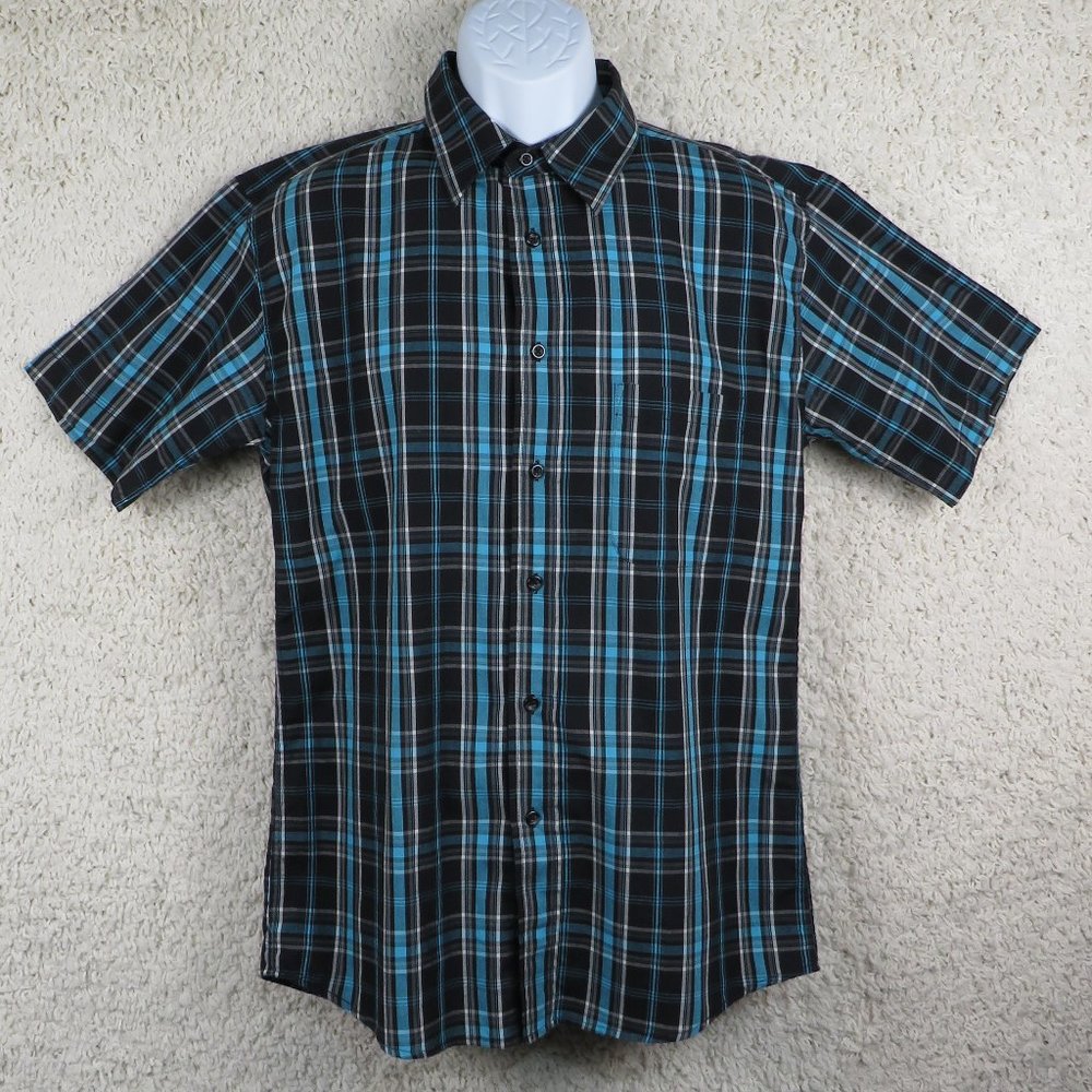 Beverly Hills Polo Club* Men's Short Sleeve Button Down Pocket Shirt~ Size Large